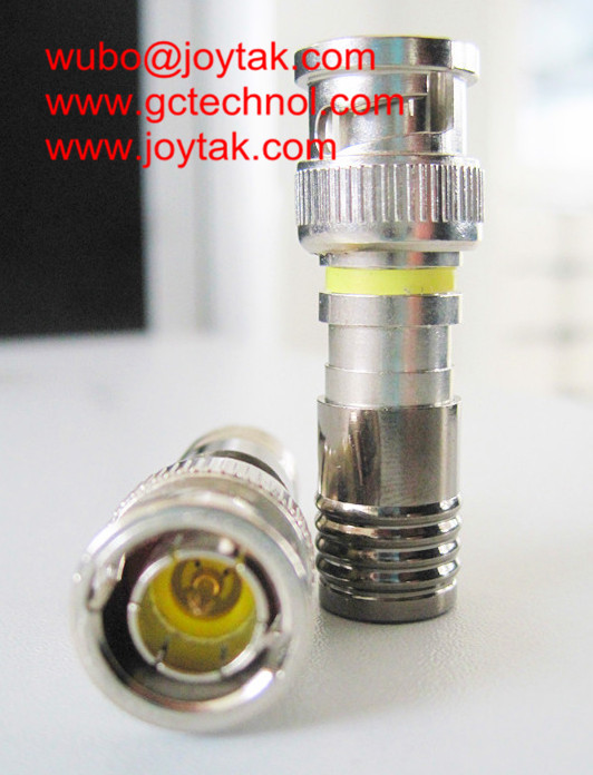 BNC compression connector 75ohm BNC male coax connector all brass for RG6 Coax Cable premium quality