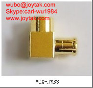 High quality gold plated MCX plug right angle coaxial adapter MCX-JW-B3