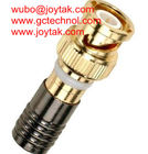 BNC male Coaxial Connector Compression Type 50ohm for  RG6U coax Cable Gold Plated BNC shell