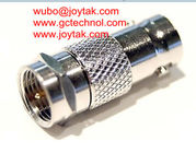 BNC Female To F Male Coaxial Adapter impedance 75ohm BNC Coaxial Adaptor all brass nickel plated CCTV coax Connector