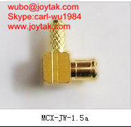 High quality gold plated MCX plug right angle crimp type coaxial adapter MCX-JW-1.5A