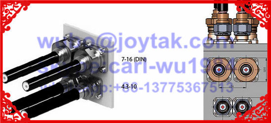 4.3-10 connector male clamp type right angle for 1/2 superflex cable all brass Tri-alloy plating PIM -160dBc