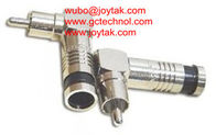 RCA plug right angle Connector Compression Type for 75ohm RG6U RG59U Coax Cable all brass premium quality RCA connector