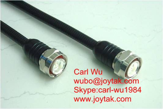 China manufacturer Impedance 50ohm DIN 7/16 male solder type connector with 1/2 superflex cable Low PIM VSWR 1.15