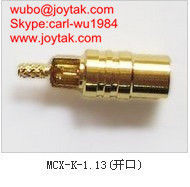 High quality gold plated MCX jack streight crimp coaxial adapter MCX-K-1.13 open window